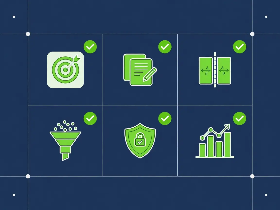 Checklist infographic showing features included in professional Google Ads management services